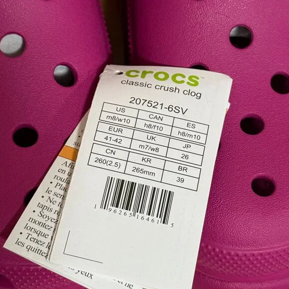 New CROCS Crush Platform High Clogs Bright Fuchsia Hot Pink Shoes Women's 10 - Picture 13 of 16